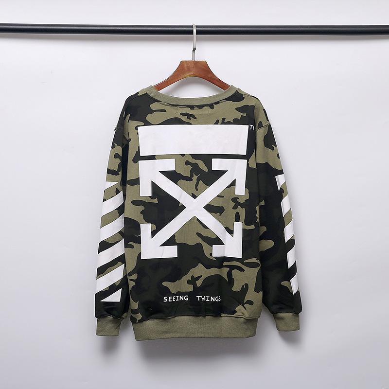 Shark Print Sweatshirts Autumn and Winter off Camouflage Arrow Men's Sweater
