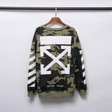 Shark Print Sweatshirts Autumn and Winter off Camouflage Arrow Men's Sweater