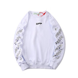 Off White Hoodie Letter Slash Print Ow Pullover Sweater Spring and Autumn Men's Clothing Bottoming Shirt