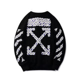 Off White Hoodie Letter Slash Print Ow Pullover Sweater Spring and Autumn Men's Clothing Bottoming Shirt