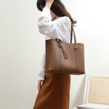 The Teacher Tote Leather Large Capacity Portable Shoulder Tote Bag
