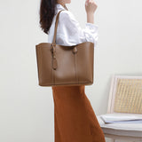 The Teacher Tote Leather Large Capacity Portable Shoulder Tote Bag