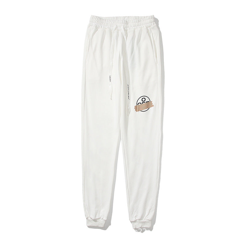 Off White Winter Pants Autumn and Winter Printed Trousers Men and Women Couple Terry Trousers Casual Sports Pants