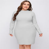 Women Plus Size Midi Dresses Slim Fit Slimming Dress