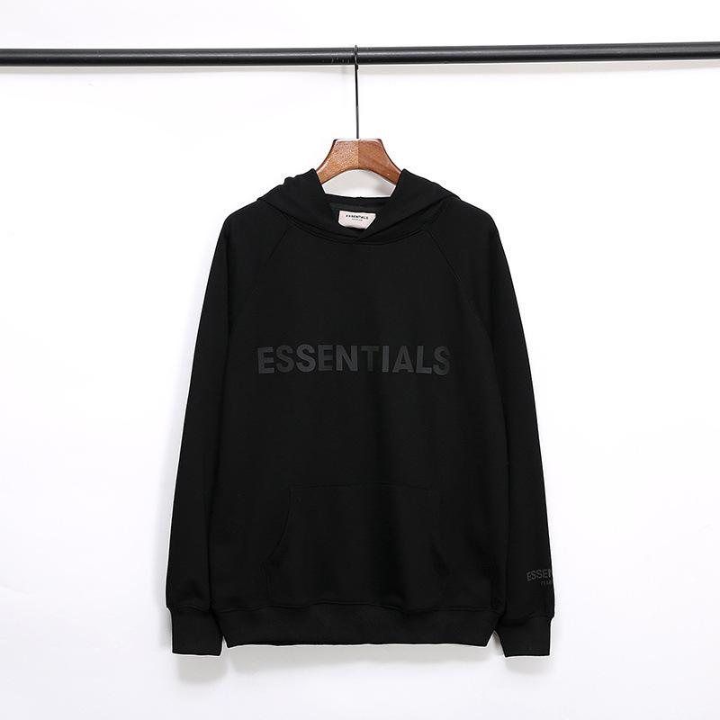 Fog Hoodie Autumn and Winter Double Line ThreeDimensional Adhesive Letter Cotton Terry Hooded Sweater Fear Of God