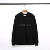 Fog Hoodie Autumn and Winter Double Line ThreeDimensional Adhesive Letter Cotton Terry Hooded Sweater Fear Of God