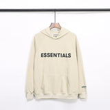 Fog Hoodie Autumn and Winter Double Line ThreeDimensional Adhesive Letter Cotton Terry Hooded Sweater Fear Of God