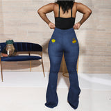 Women Plus Size Jeans Halloween High Waist Denim Pants