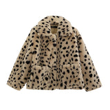 Women Dalmatian Coat Loose Lambswool Women's Imitation Fur Leopard Print