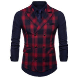 Tuxedo Vests Men Suit Vest Autumn Men's Casual Solid Color Double Breasted Vest Suit