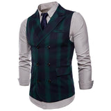 Tuxedo Vests Men Suit Vest Autumn Men's Casual Solid Color Double Breasted Vest Suit