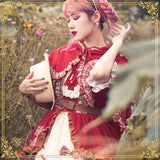 Gothic Lolita Harajuku Style Clothing Little Red Riding Hood JSK Cloak Pastoral Style Lolita Small Skirt