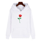 Black Rose Hoodie Autumn and Winter Casual Jacket Long-Sleeved Hooded Sweater Rose