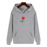 Black Rose Hoodie Autumn and Winter Casual Jacket Long-Sleeved Hooded Sweater Rose