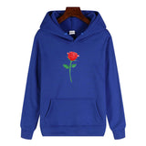 Black Rose Hoodie Autumn and Winter Casual Jacket Long-Sleeved Hooded Sweater Rose