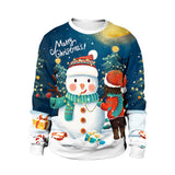 Ugly Christmas Sweater Christmas Snowman Sweater Women's round Neck Couples Sweater