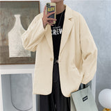 Corduroy Patch Jacket Spring and Autumn Retro Loose Casual Coat