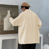 Corduroy Patch Jacket Spring and Autumn Retro Loose Casual Coat