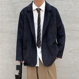 Corduroy Patch Jacket Spring and Autumn Retro Loose Casual Coat