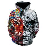 Skull Hoodie 3D Digital Printing Hoodie Horror Skull Printing Pattern