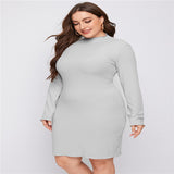 Women Plus Size Midi Dresses Slim Fit Slimming Dress