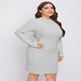 Women Plus Size Midi Dresses Slim Fit Slimming Dress