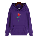 Black Rose Hoodie Autumn and Winter Casual Jacket Long-Sleeved Hooded Sweater Rose