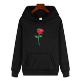 Black Rose Hoodie 2020 New Autumn and Winter Casual Jacket Long-Sleeved Hooded Sweater Rose Men's Clothing