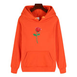 Black Rose Hoodie Autumn and Winter Casual Jacket Long-Sleeved Hooded Sweater Rose