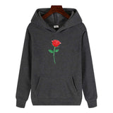 Black Rose Hoodie 2020 New Autumn and Winter Casual Jacket Long-Sleeved Hooded Sweater Rose Men's Clothing
