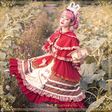 Gothic Lolita Harajuku Style Clothing Little Red Riding Hood JSK Cloak Pastoral Style Lolita Small Skirt