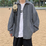 Corduroy Patch Jacket Spring Shirt Men Loose Casual Jacket