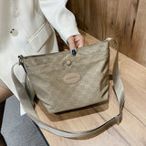 The Teacher Tote Large Capacity Shoulder Bag Portable All-Match Oxford Cloth Crossbody Bag