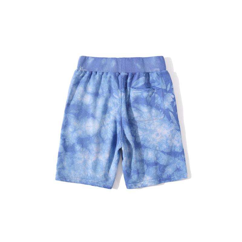 Shark Print Shorts Summer Classic Tie-Dye Men's and Women's Casual Shorts Middle Pants