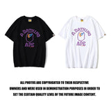Shark Print T Shirt Purple Ape Head Neon XINGX Lightning T-shirt