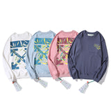 Off White Sweatshirts Long Sleeve round Neck Neck Sweater for Men and Women