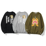 Shark Print Sweatshirts Autumn and Winter Printing Male and Female Couples Wear Brushed Hoody