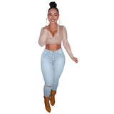 Women Plus Size Jeans Fashion Denim Skinny Pants
