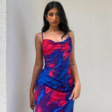 Women Summer Dresses Midi Dress  Autumn Women's Sexy Print Backless