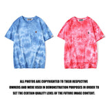 Shark Print T Shirt Summer Ape Head Casual Tie-Dye Top T-shirt with Short Sleeves