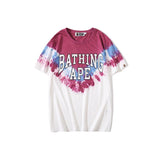 Shark Print T Shirt Ape Head Tie-Dye T-shirt Short Sleeve