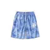 Shark Print Shorts Summer Classic Tie-Dye Men's and Women's Casual Shorts Middle Pants