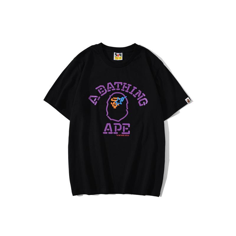 Shark Print T Shirt Purple Ape Head Neon XINGX Lightning T-shirt