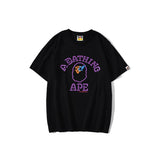 Shark Print T Shirt Purple Ape Head Neon XINGX Lightning T-shirt