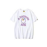 Shark Print T Shirt Purple Ape Head Neon XINGX Lightning T-shirt