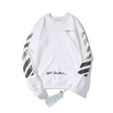 Off White Sweatshirts Long Sleeve round Neck Sweater Gradient Starry Sky Graffiti Arrow Print Leisure