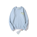 Off White Sweatshirts Long Sleeve round Neck Neck Sweater for Men and Women