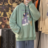 Tom And Jerry Hoodie Sweater Men 'S Hooded Loose Cartoon Printed Coat