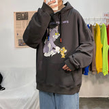 Tom And Jerry Hoodie Sweater Men 'S Hooded Loose Cartoon Printed Coat