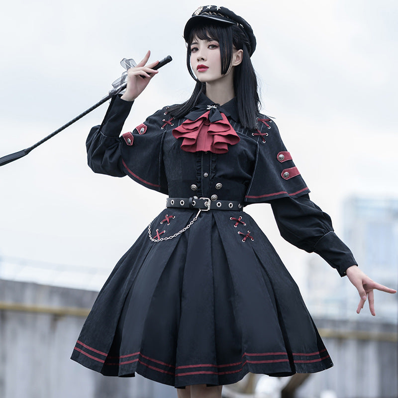 Gothic Lolita Harajuku Style Clothing Military Style Lolita Small Skirt SK Skirt Top Full Set JK Uniform